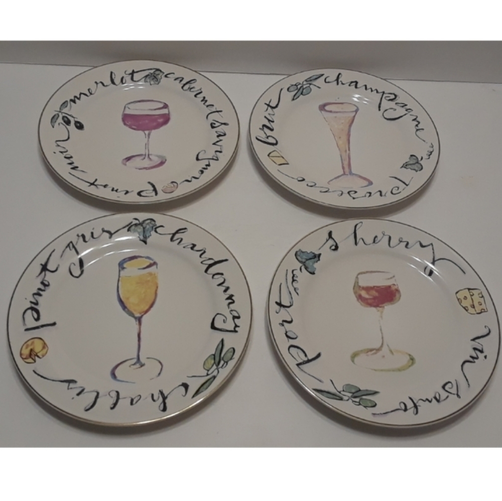 Rosanna Italy Wine & Cheese Plates (4)